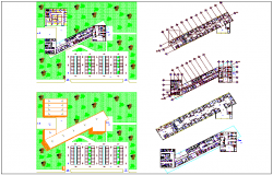 Landscape view of hospital with plan view dwg file