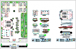 Landscape view of pre school with portion view of school dwg file