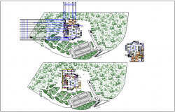 Landscape view with plan view of clinic with dimension dwg file
