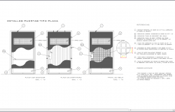 Main door detail with sections cad drawing