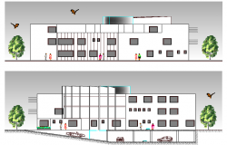 Medical Center Design and Elevation dwg file