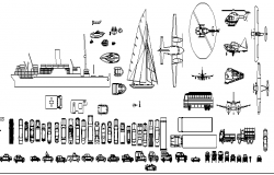 Mega Blocks of Vehicles Design dwg file
