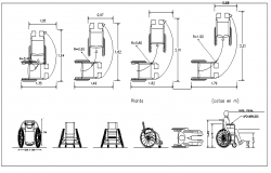 Mega Blocks of Wheel Chair Design dwg file