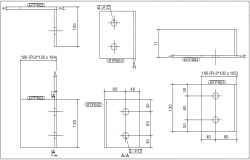 Metal part view for structural design dwg file