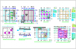 Motor control center plan and sectional view with structural detail of footing,beam and column view dwg file