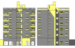 Multi Family 20 Units 2 story Residential Housing Flats Elevation dwg file