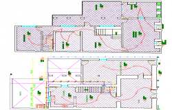 Multi Family Bungalow Design and Structure Details dwg file