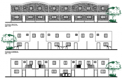 Multi Family Housing Project Elevation dwg file