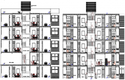 Multi Family Residency Flats Architecture Layout dwg file