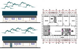 Multi Flooring Hospital Elevation Plan dwg file