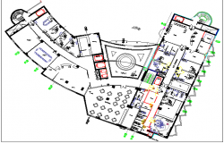 Multi Flooring Hospital Elevation Plan dwg file