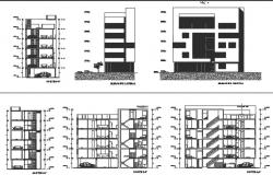 Multi family biulding elevation  dwg