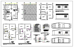 One Family House Metal Structure Elevation dwg file