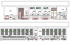 One Family Housing Two levels Architecture Design and Elevation dwg file