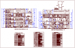 Pacific clinic sectional view with door and window view with schedule dwg file
