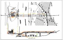 Pedestrian Bridge Architecture Design and Elevation Plan dwg file