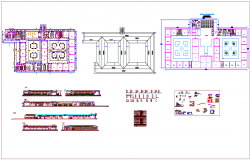 Plan and section view with door view and its schedule and structural detail and section view of school dwg file 