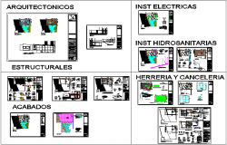 Plan view of terraza club view with electrical,structure and hydraulic view dwg file