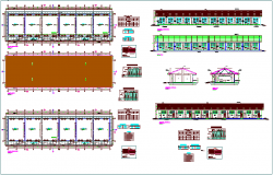 Primary school plan view elevation, door & window detail dwg file