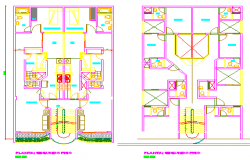 Proposed layout plan of Multi family housing design drawing