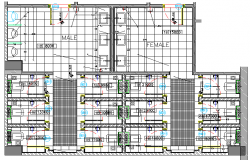 Public Toilet Elevation for Hotel dwg file