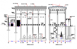Pump House Design and Architecture Elevation dwg file