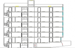 Residential Apartment Building Elevation Details dwg file