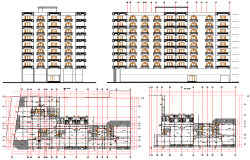 Residential Apartment Layout plan and Elevation design