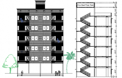 Residential Building Floor Plan Details dwg file
