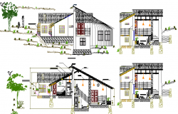 Resort Design and Elevation Plan dwg file