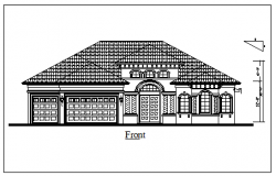 Roof type elevation design drawing of house design drawing