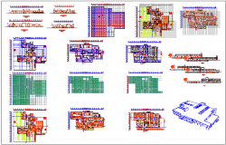 Rostamkhani hospital plan and elevation view with perspective view and column view dwg file