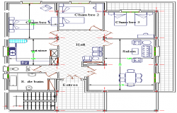 Salon Architecture Layout and Elevation dwg file