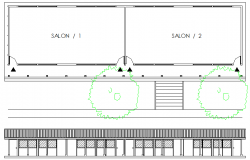 Salon Architecture Layout and Elevation dwg file