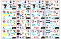 Sanitation latrines architecture detail dwg files