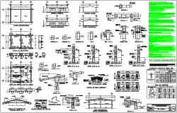 School construction view with plan,sectional & detail view dwg file 