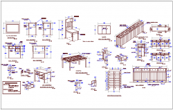 School different types of furniture design view dwg file
