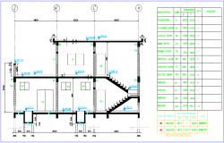 Sectional view of motor control center with view and schedule of door,window and beam view dwg file