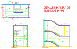 Stair floor plan and sections detail dwg files