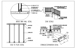 Stairs section dwg, Staircase section dwg file