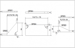 Structural design view for metal part dwg file