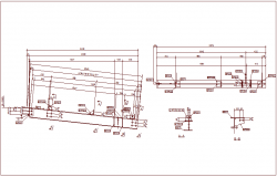 Support and Chanel view of beam design of structural detail dwg file