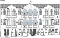 The Architecture Design of City Hall Elevation dwg file