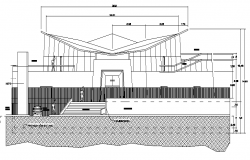 The Architecture Design of Fountain of Life Chapel(church) Elevation and Section dwg file