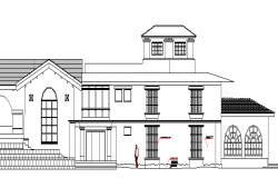 The Architecture Layout of University Elevation dwg file