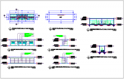 Toilet design view with plan and elevation for public use dwg file