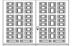 Traditional Design of Door Elevation dwg file