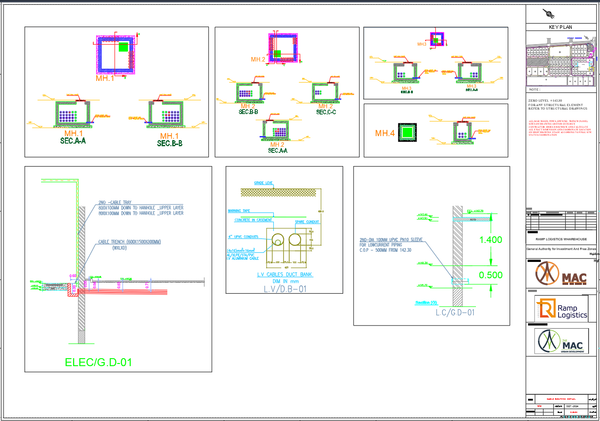 Electrical Cable Routing AutoCAD Plan Warehouse LV Duct Bank