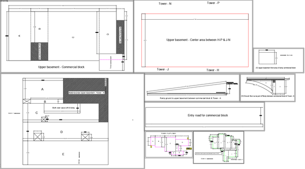 Basement Ramp AutoCAD Plan Between Tower P and N Mixed Use Site