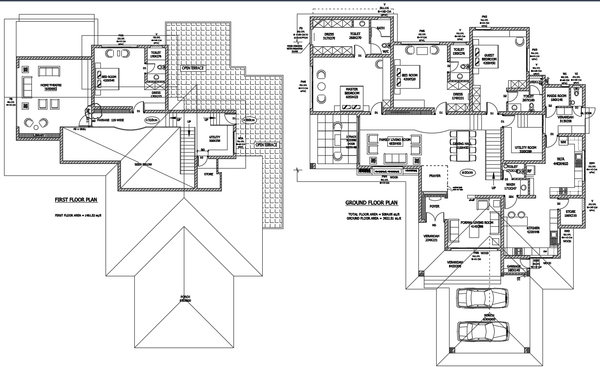 5084 Sq Ft Heritage Villa House Plan Drawing with Ground Floor